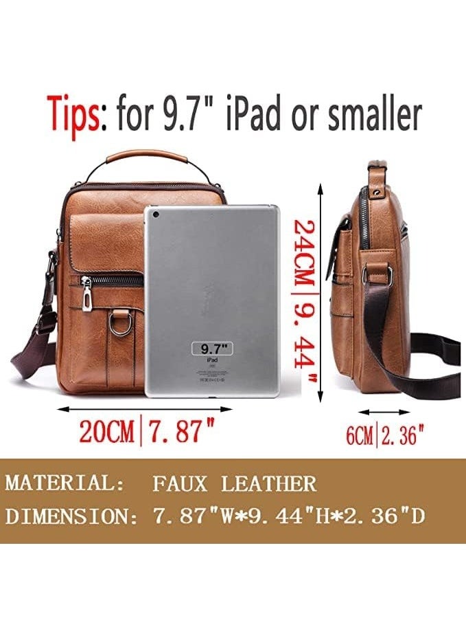 ChicAbode Mens Crossbody Bag, Shoulder Handbag, Leather Small, Casual Travel Phone Bag, with Multiple Pockets, for iPad 9.7", Travel, Cycling, Hiking, Office, Business - Image 2